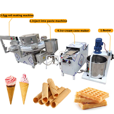 300pcs / h χωρητικότητα Ηλεκτρική / Gas Crispy Biscuit Roll Maker για νόστιμα Wafer Biscuits